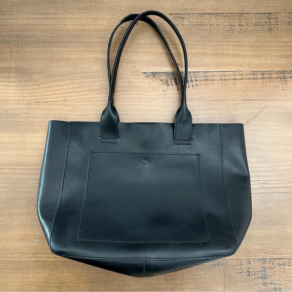 Banana Republic LEATHER LARGE EAST-WEST TOTE Black - Picture 2 of 9